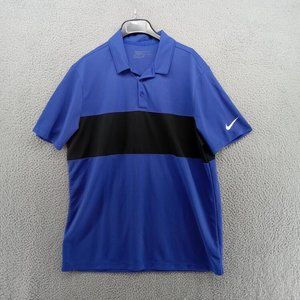 Nike Golf Shirt Mens Large Purple Black Color Block Standard Fit‎ Dri-Fit Polo